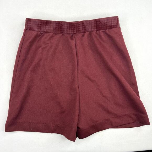 Vintage Burgundy Polyester High Waisted Shorts Small - Picture 2 of 4